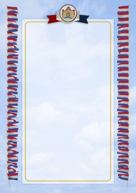 Çerçeve ve bayrak ve silah kat Hollanda sınırında. 3D çizim