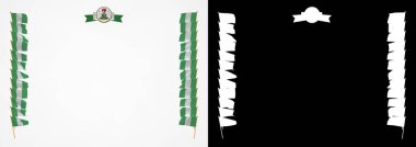 Çerçeve ve bayrak ve silah kat Nijerya ile sınır. 3D çizim