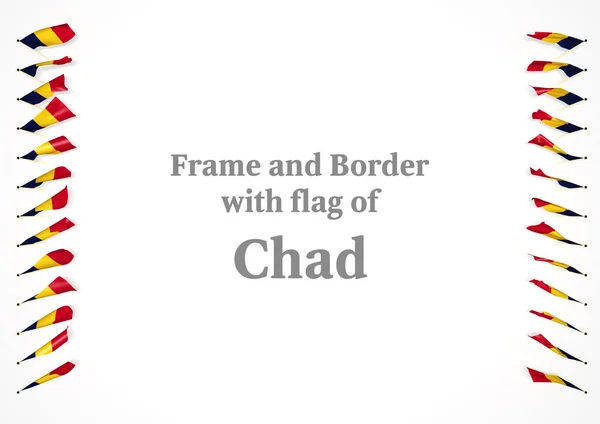Çerçeve ve Çad bayrağı ile sınır. 3D çizim — Stok fotoğraf