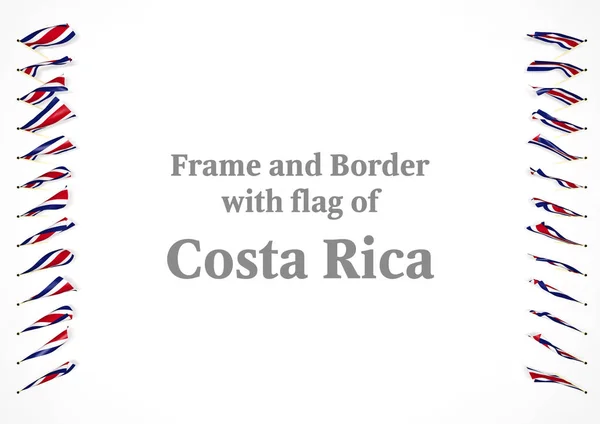 Çerçeve ve Kosta Rika bayrağı ile sınır. 3D çizim — Stok fotoğraf