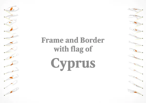 框架和与塞浦路斯国旗的边界。3d 图 — 图库照片