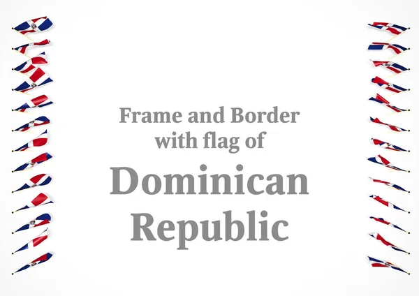 Cornice e bordo con bandiera della Repubblica Dominicana. Illustrazione 3d — Foto Stock