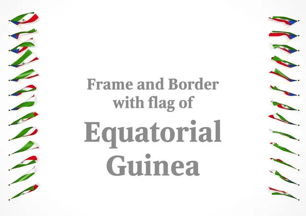 Çerçeve ve Ekvator Ginesi Cumhuriyeti bayrağı ile sınır. 3D çizim — Stok fotoğraf