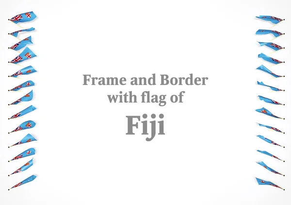Frame and border with flag of Fiji. 3d illustration