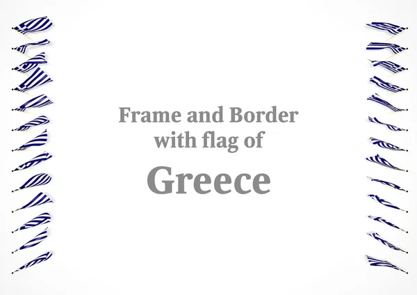 框架和边界与希腊共和国国旗。3d 图 — 图库照片