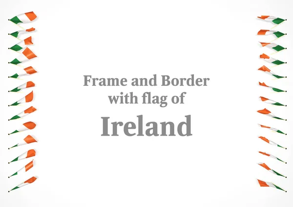 Рамка и граница с флагом Ирландии. 3d иллюстрация — стоковое фото