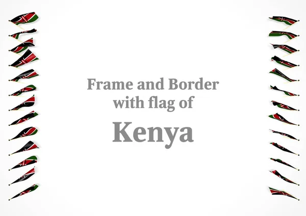 Rahmen und Rand mit kenianischer Flagge. 3D-Illustration — Stockfoto