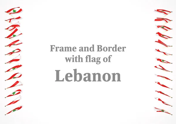Frame and border with flag of Lebanon. 3d illustration