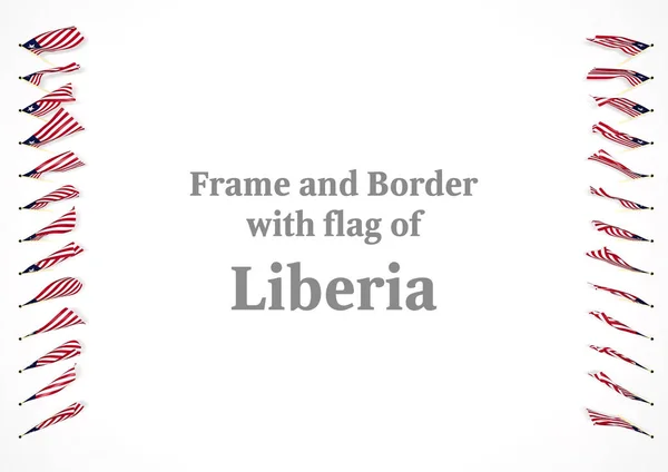 Marco y frontera con la bandera de Liberia. ilustración 3d —  Fotos de Stock