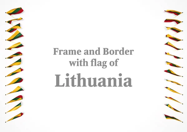 Frame and border with flag of Lithuania. 3d illustration