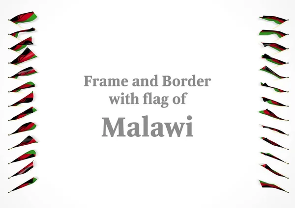 Rahmen und Grenze mit der Flagge von Malawi. 3D-Illustration — Stockfoto