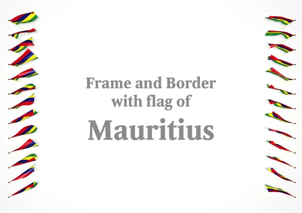 Frame and border with flag of Mauritius. 3d illustration