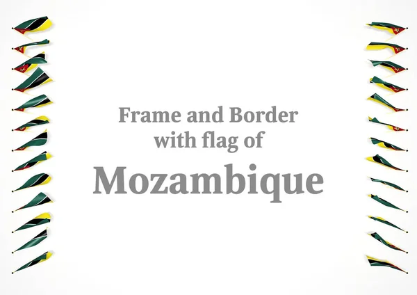 Ram och gränsen med flagga av Mocambique. 3D illustration — Stockfoto