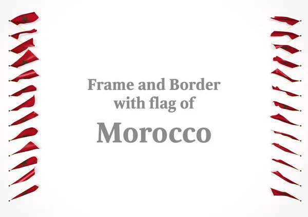 Marco y frontera con la bandera de Marruecos. ilustración 3d — Foto de Stock