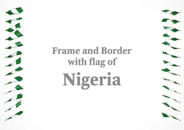 Cadre et frontière avec le drapeau du Nigeria. Illustration 3d — Photo