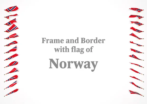Cornice e bordo con bandiera norvegese. Illustrazione 3d — Foto Stock