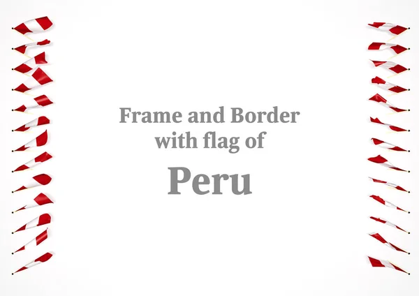 Cornice e confine con la bandiera del Perù. Illustrazione 3d — Foto Stock