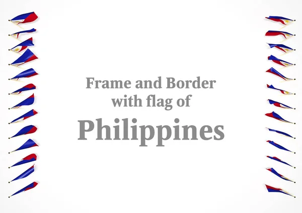 Frame and border with flag of Philippines. 3d illustration — Stock Photo, Image