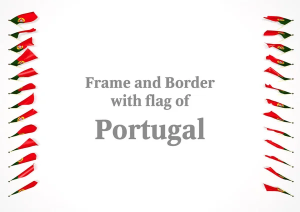 Çerçeve ve Portekiz bayrağı ile sınır. 3D çizim — Stok fotoğraf
