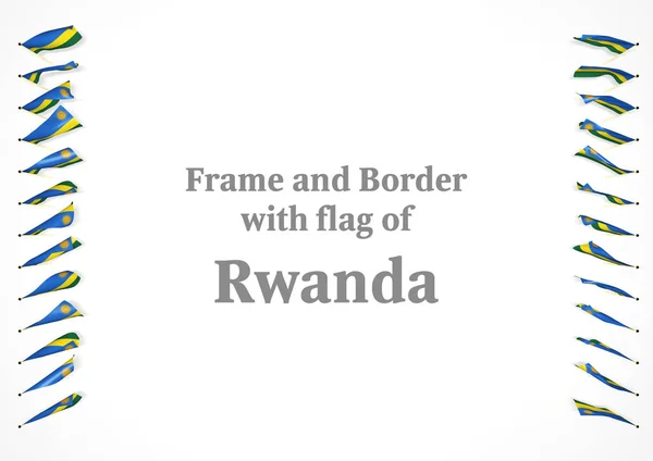 Rahmen und Grenze mit der Flagge Ruandas. 3D-Illustration — Stockfoto