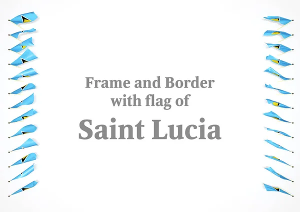 Frame and border with flag of Saint Lucia. 3d illustration