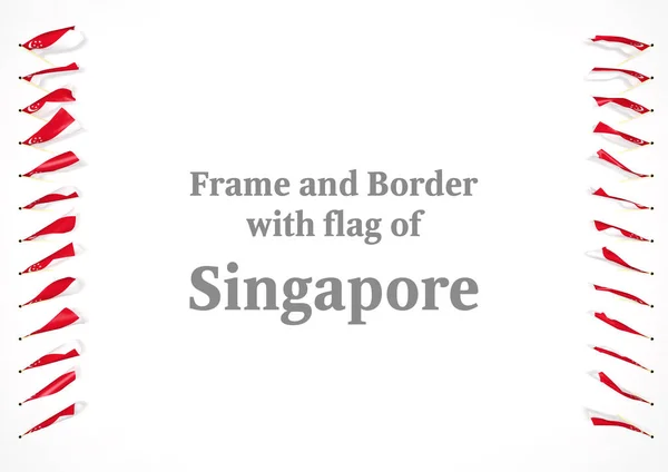 Каркасно-кордон з прапор Сінгапуру. 3D ілюстрація — стокове фото