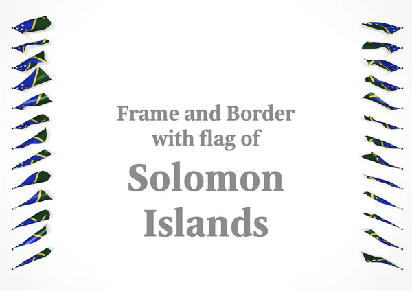 Çerçeve ve Solomon Adaları bayrağı ile sınır. 3D çizim — Stok fotoğraf