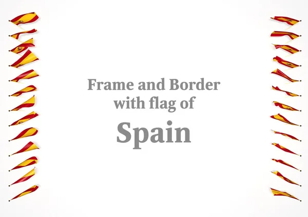 Quadro e fronteira com a bandeira da Espanha. ilustração 3d — Fotografia de Stock
