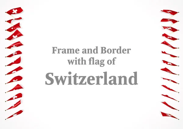 Bingkai dan batas dengan bendera Swiss. Ilustrasi 3d — Stok Foto