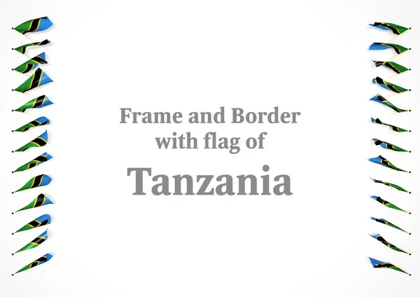 Rahmen und Grenze mit Flagge von Tansania. 3D-Illustration — Stockfoto