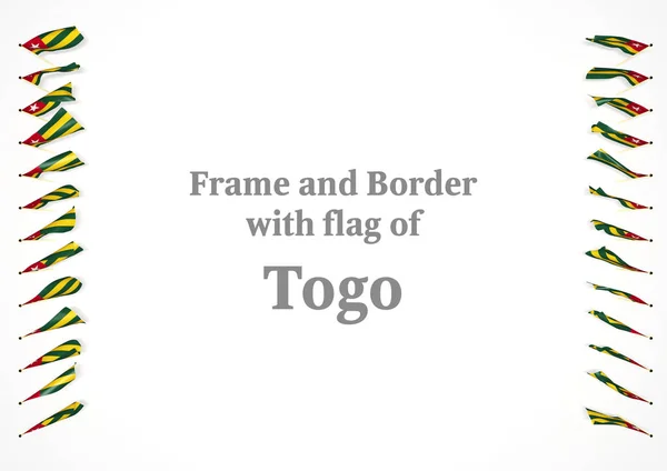 Rahmen und Rand mit der Flagge von Togo. 3D-Illustration — Stockfoto