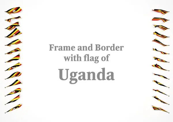 Rahmen und Rand mit Flagge Ugandas. 3D-Illustration — Stockfoto