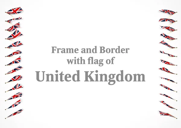 Cadre et frontière avec le drapeau du Royaume-Uni. Illustration 3d — Photo