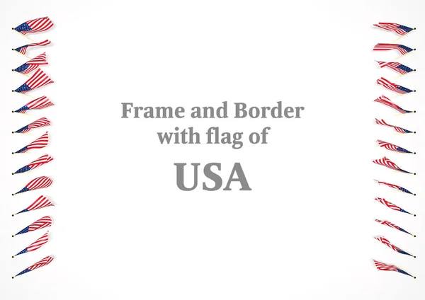 Frame en de grens met de vlag van de Verenigde Staten. 3D illustratie — Stockfoto