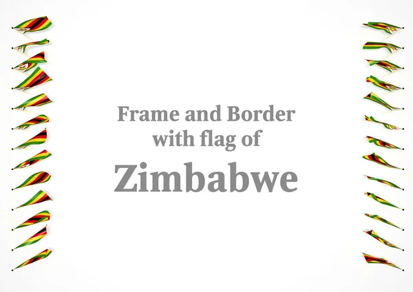 Rahmen und Rand mit der Fahne von Simbabwe. 3D-Illustration — Stockfoto