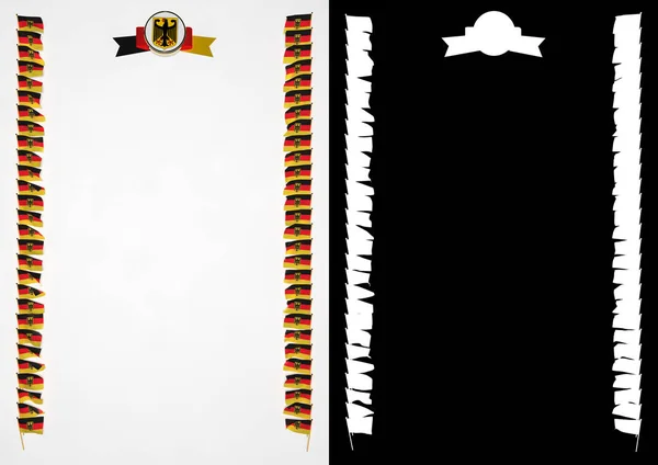 Каркас и граница с флагом и гербом Германии. 3d иллюстрация — стоковое фото
