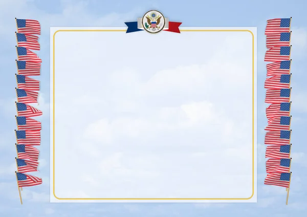 Frame en Border met vlag en wapenschild vs. 3D illustratie — Stockfoto