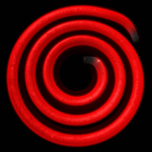 Spirale elettrica riscaldata a rosso. Elemento della bobina riscaldante. Illustrazione 3D — Foto Stock