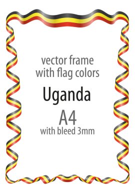 Çerçeve ve şerit kenarlığını Uganda bayrak renkleri ile
