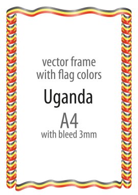 Çerçeve ve şerit kenarlığını Uganda bayrak renkleri ile