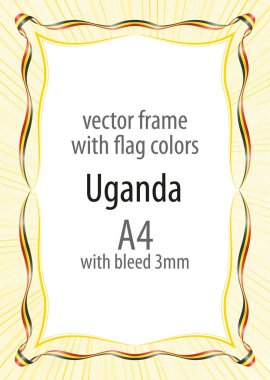 Çerçeve ve şerit kenarlığını Uganda bayrak renkleri ile