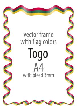 Çerçeve ve şerit kenarlığını Togo bayrak renkleri ile