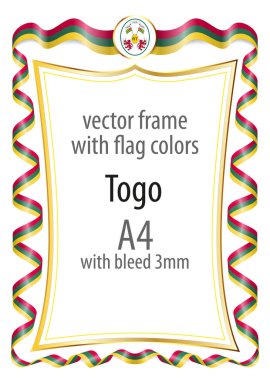 Çerçeve ve şerit kenarlığını Togo bayrak renkleri ile