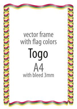 Çerçeve ve şerit kenarlığını Togo bayrak renkleri ile