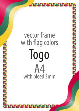 Çerçeve ve şerit kenarlığını Togo bayrak renkleri ile