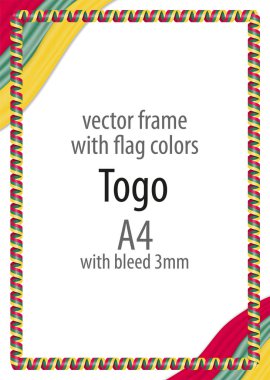Çerçeve ve şerit kenarlığını Togo bayrak renkleri ile