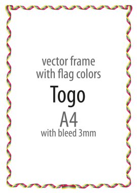 Çerçeve ve şerit kenarlığını Togo bayrak renkleri ile