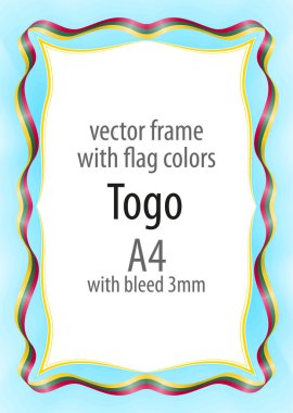 Çerçeve ve şerit kenarlığını Togo bayrak renkleri ile