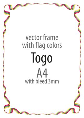 Çerçeve ve şerit kenarlığını Togo bayrak renkleri ile