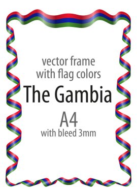 Çerçeve ve şerit kenarlığını Gambiya bayrak renkleri ile